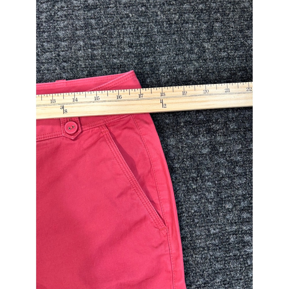 Talbots Heritage Fit Womens Coral Pink Crop Pants Straight Leg Stretch Chino 12 - Picture 9 of 9